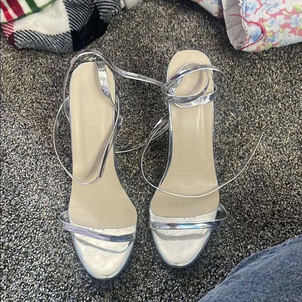 Target Silver Strappy Women's Heels